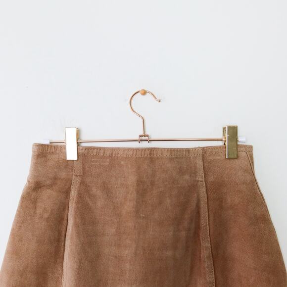 Vintage Tan Suede Pencil Skirt Copper Key 5 - Picture 8 of 15